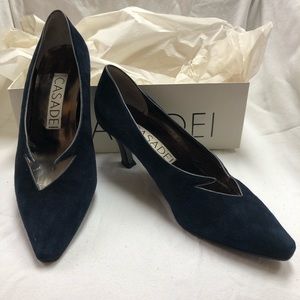 Casadei Blue Suede Pumps
